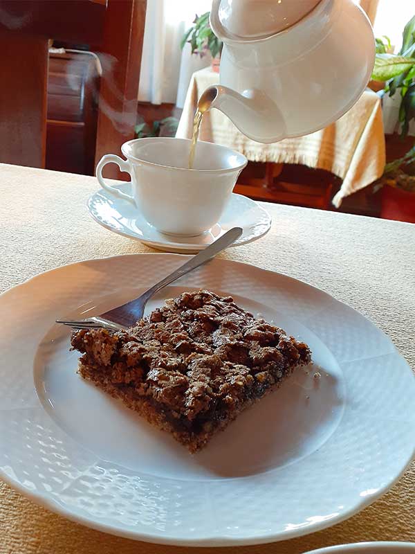 Tarta de nuez y azúcar negra